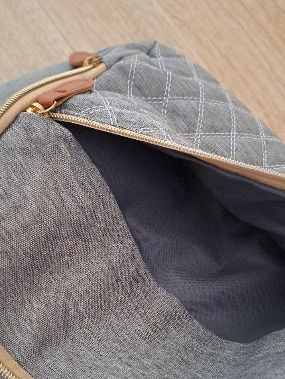 SUNSHINE Gray Baby Backpack with Tan Accents - Picture 10 of 13